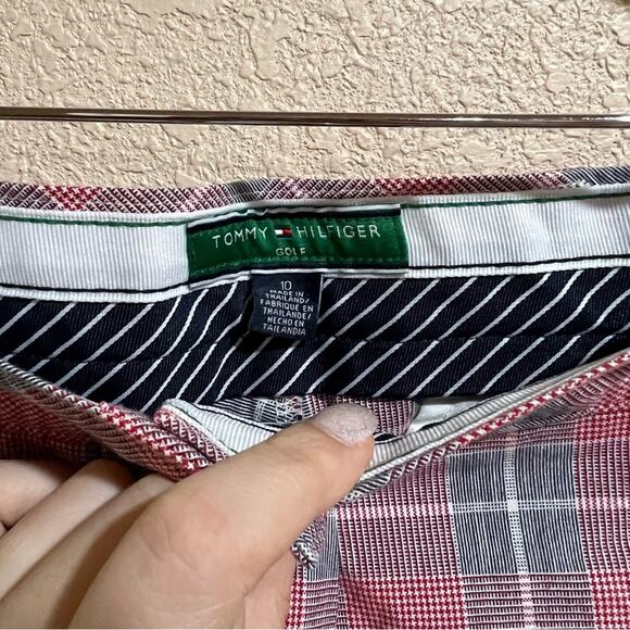 Tommy Hilfiger Golf red gray plaid golf shorts - Picture 4 of 5